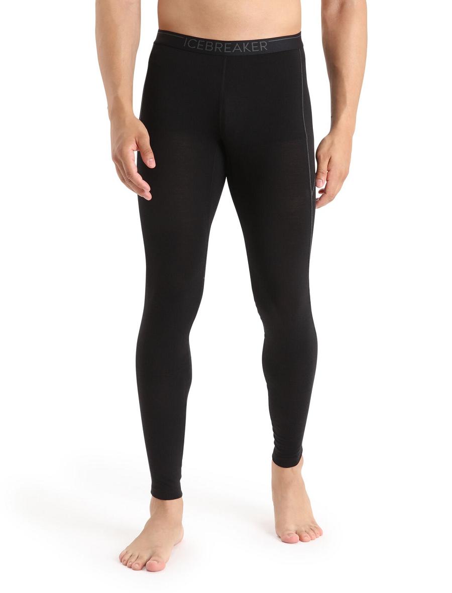 Base Layers Icebreaker BodyfitZone™ Merino 150 Zone Thermal Leggings Męskie Czarne | PL 1548WNBY